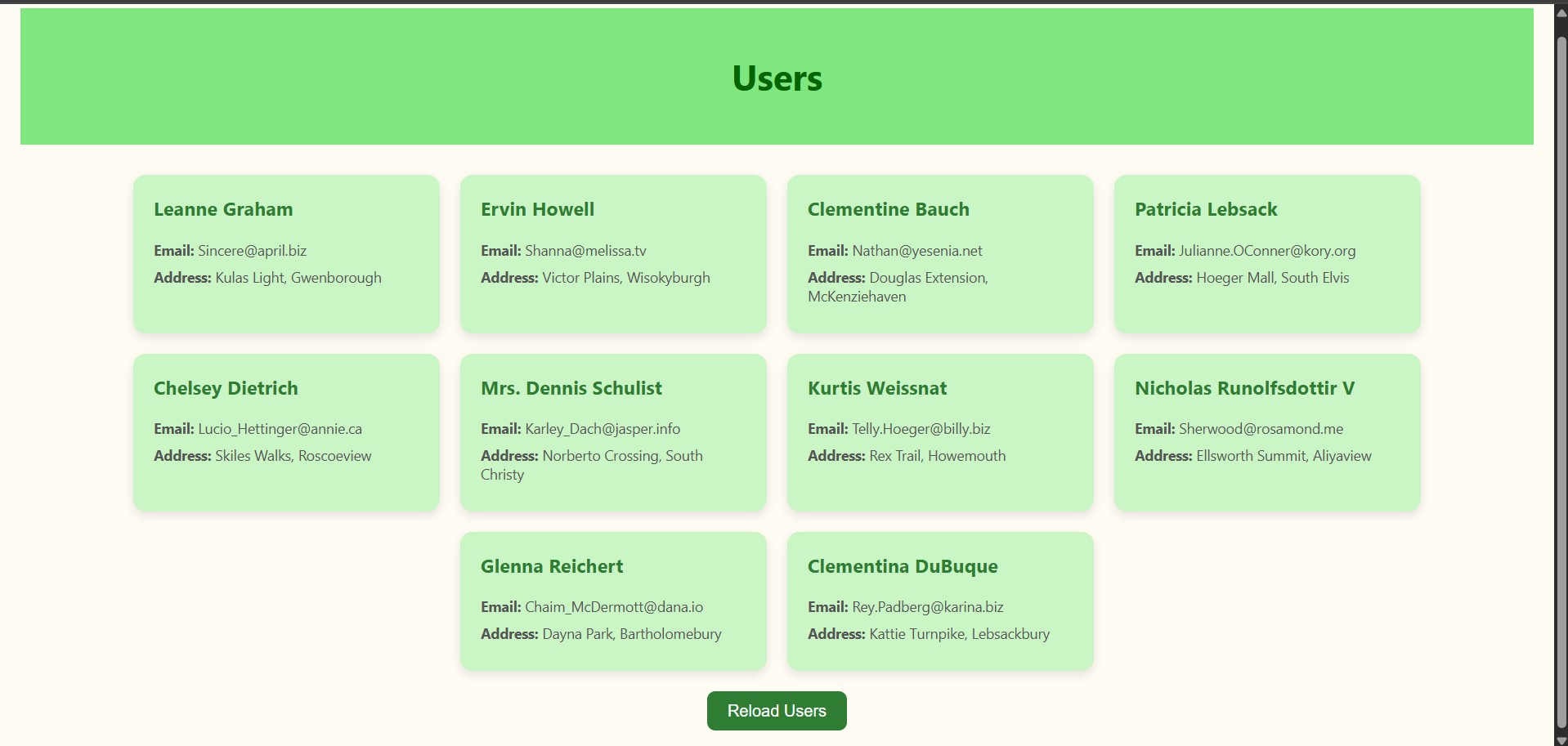 User Cards API